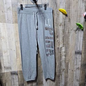 Victoria's Secret PINK Grey Bling Sequin Embellished Sweatpants